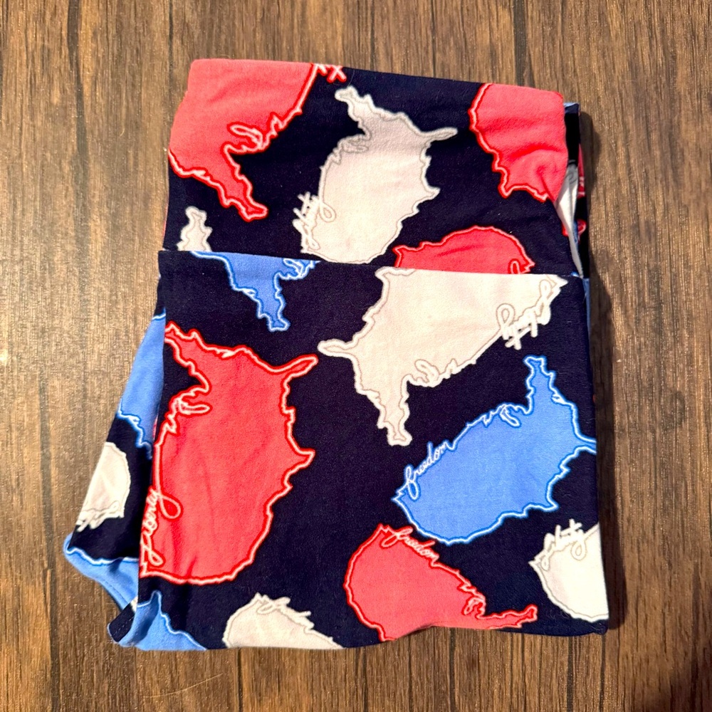LuLaRoe Leggings Americana Freedom Liberty United States/Maps Unicorn OS
